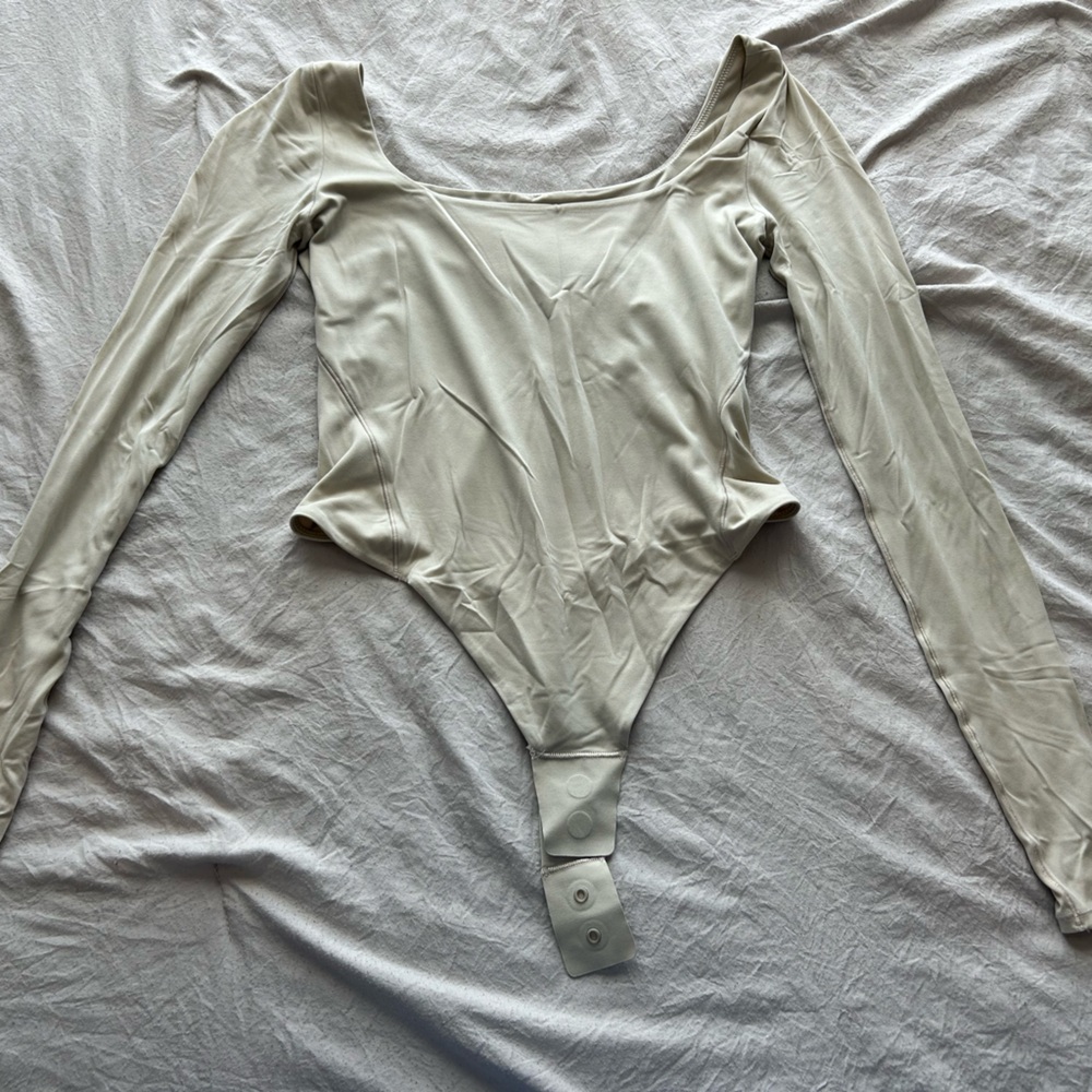 Long Sleeve LuLuLemon Cream Bodysuit
